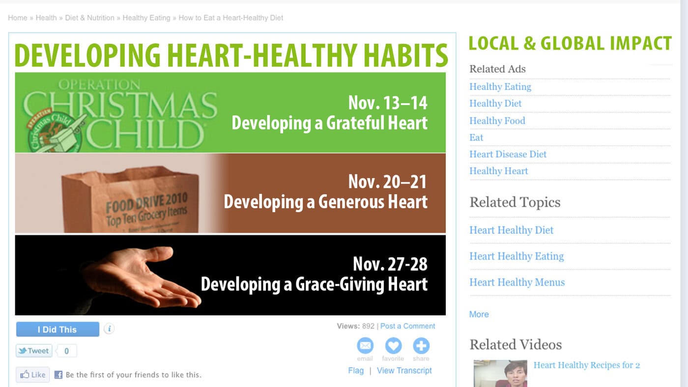 Developing Heart Healthy Habits